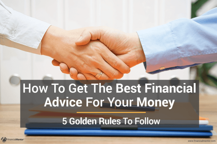 Financial advice money rules getting financialmentor