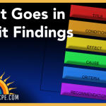 Audit findings auditing conformity conduct criteria