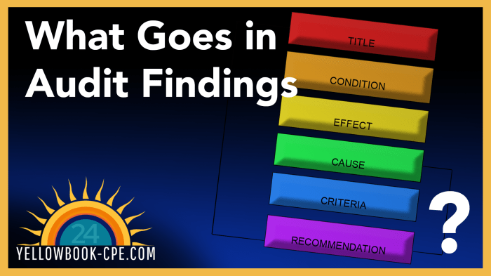 Audit findings auditing conformity conduct criteria