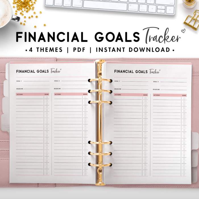 Financial goals track choose board